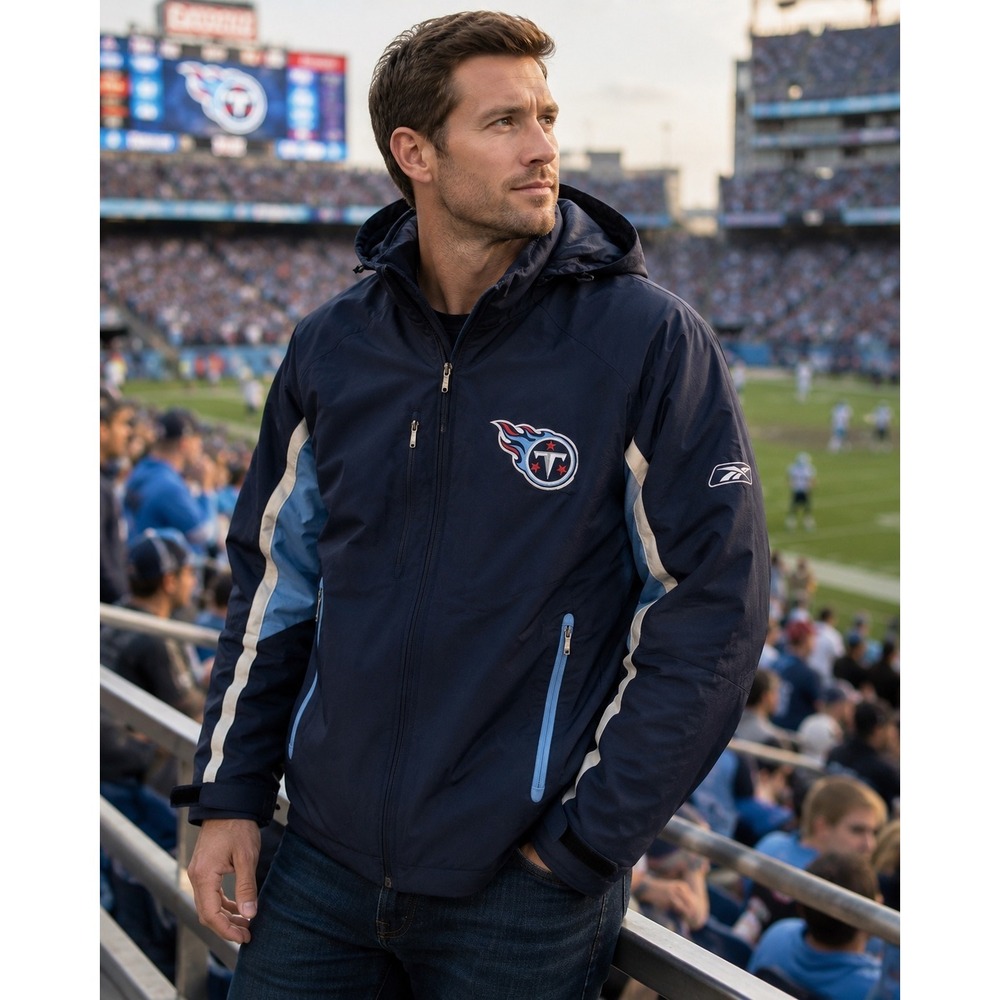 Tennessee Titans NFL Mens Hooded Winter Coat Removable Fleece Jacket L